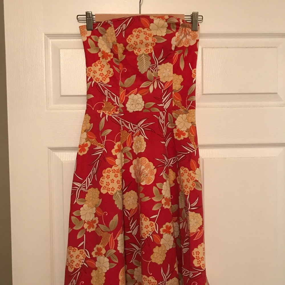 Strapless floral dress